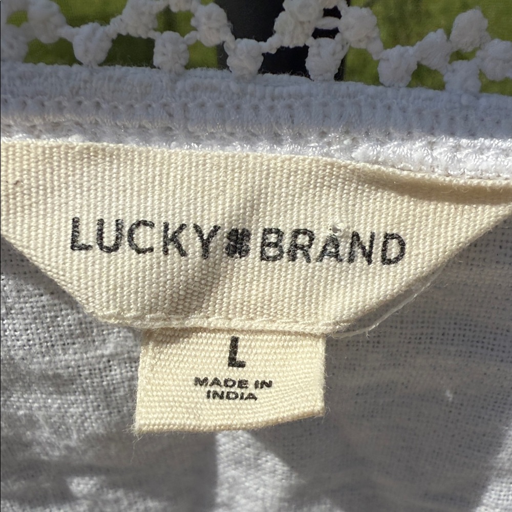 Lucky Brand White V-Neck Peasant Drawstring Tunic - Picture 3 of 3